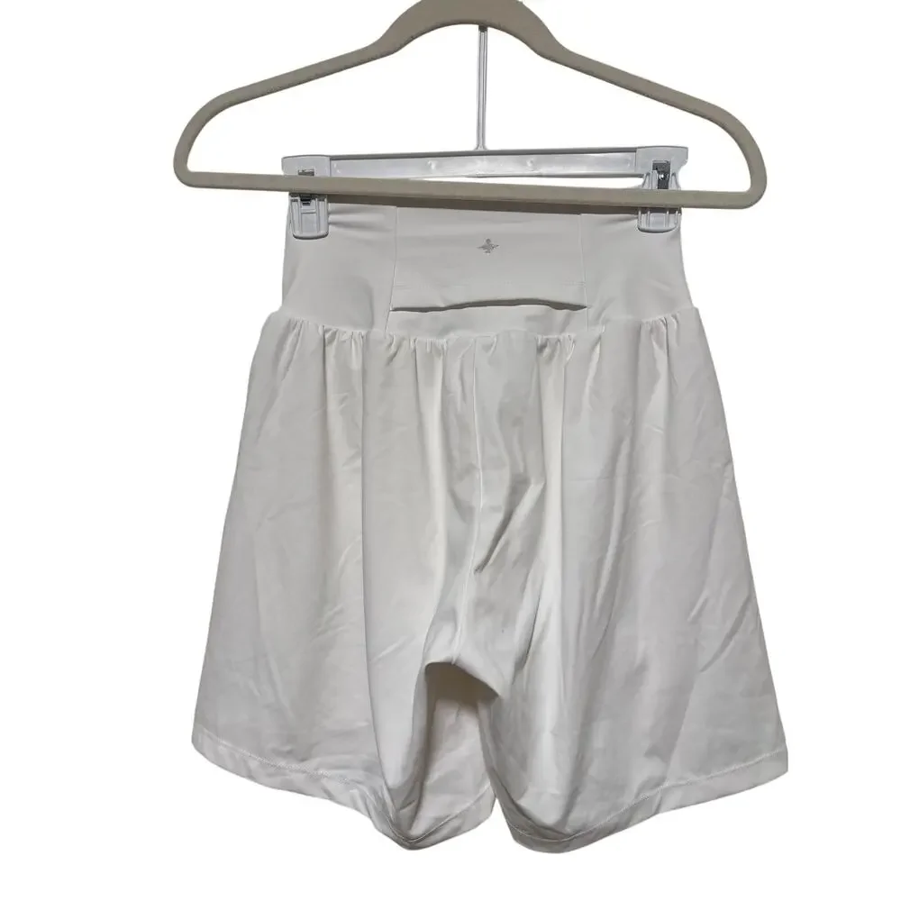 Halara White SoftZero Airy Shorts with Skirt Overlay S